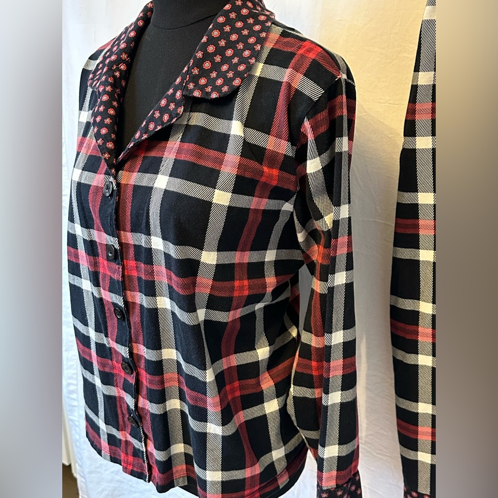Vera Bradley Plaid Pajama Set Button Top & Pants Women’s XXL - Picture 4 of 9